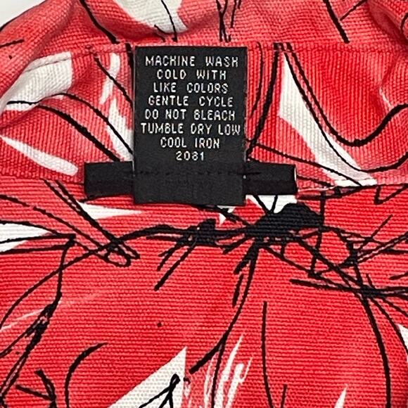 Rafaella Women’s Long Sleeve Cropped Button-Up Jacket, Red Floral, Size M - Picture 5 of 9